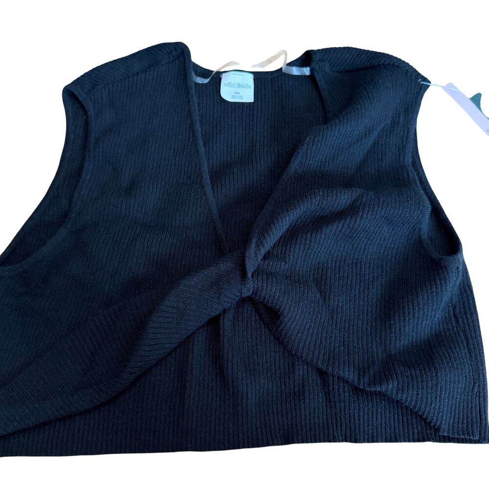 Wild Fable Women's Black Twist Front Cropped Sweater Tank Top - XXL - NWT